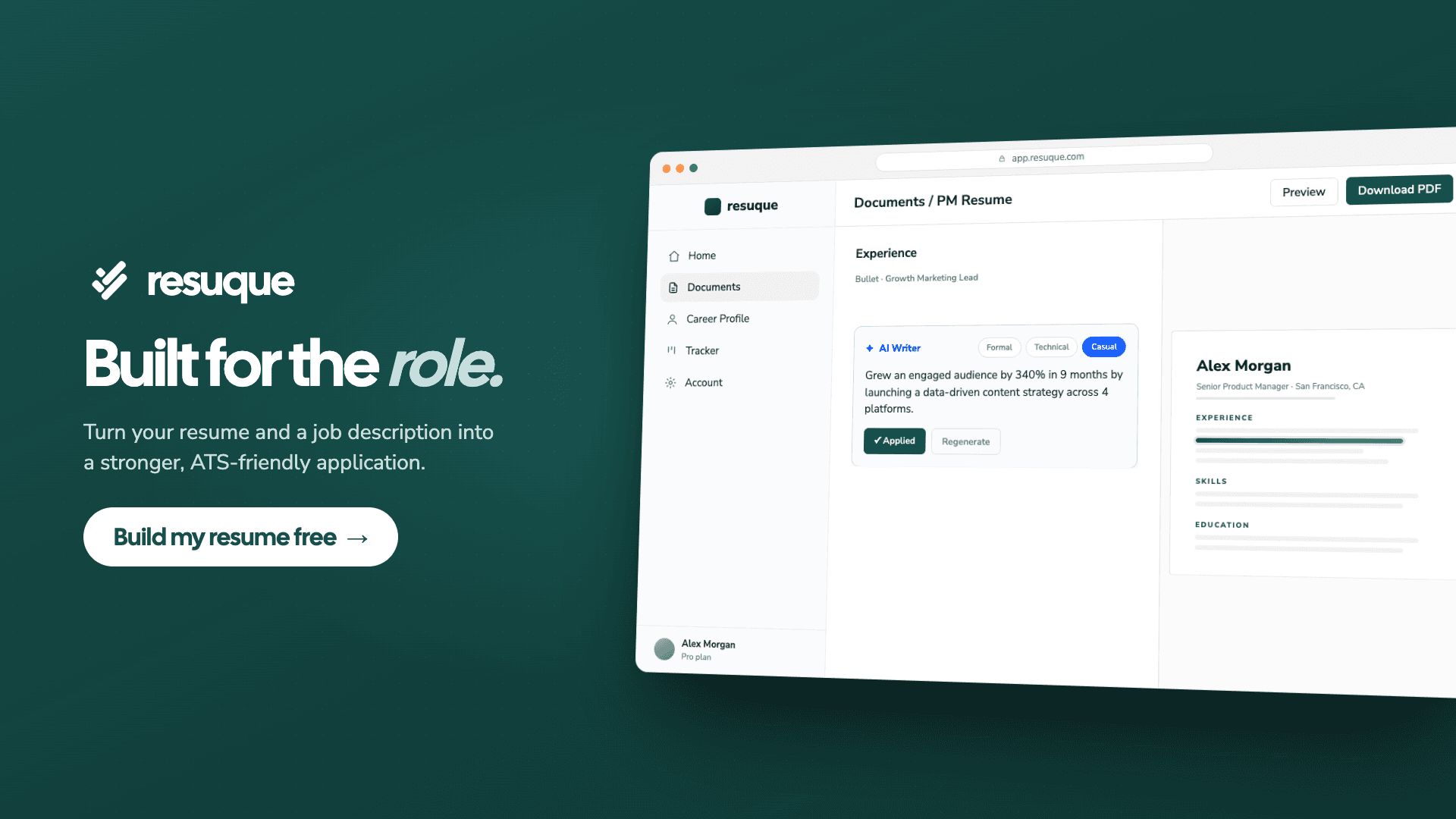 Resuque: ATS-Friendly Resume Builder - Product Image