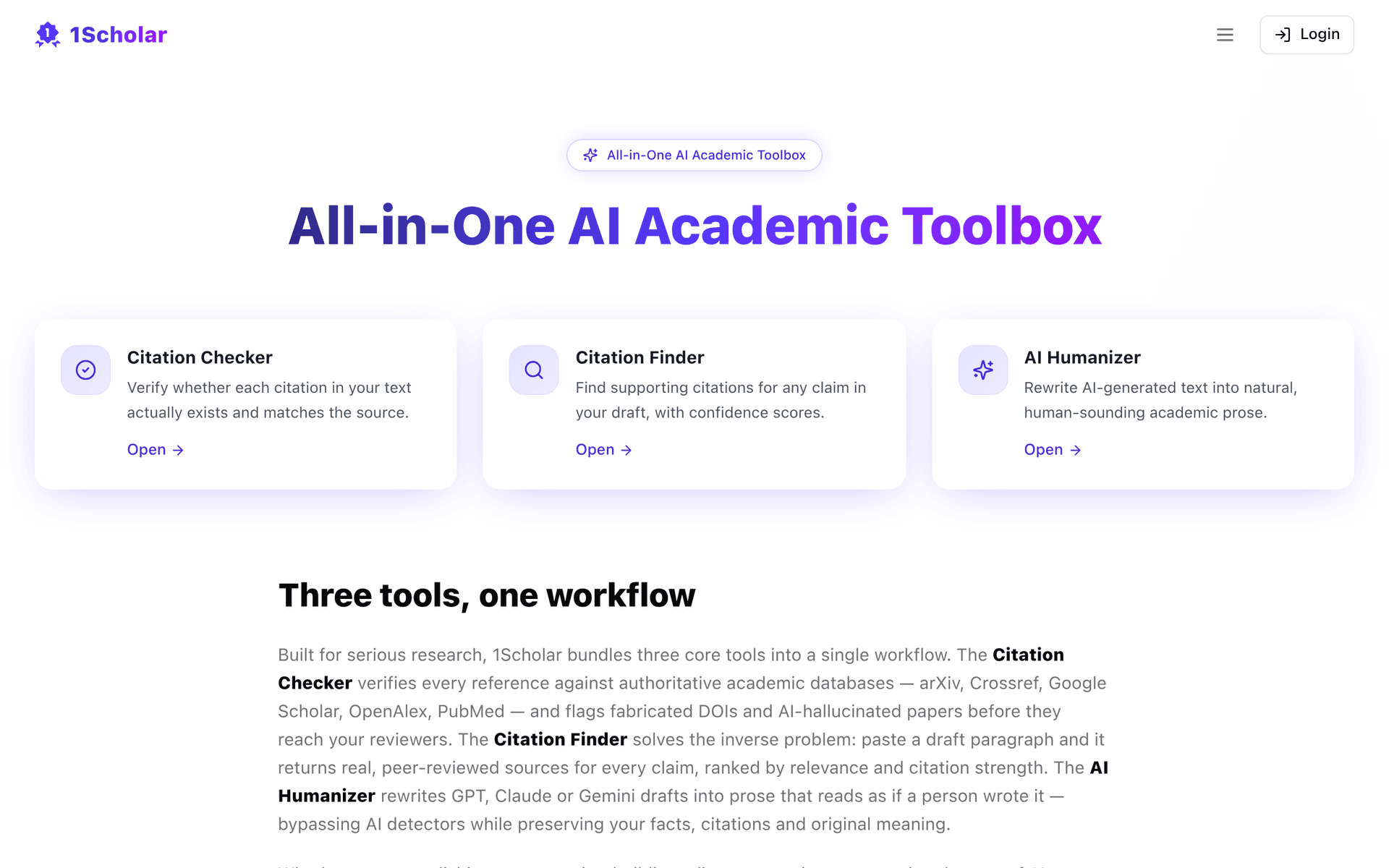 1Scholar product preview for startup listing on Aura++