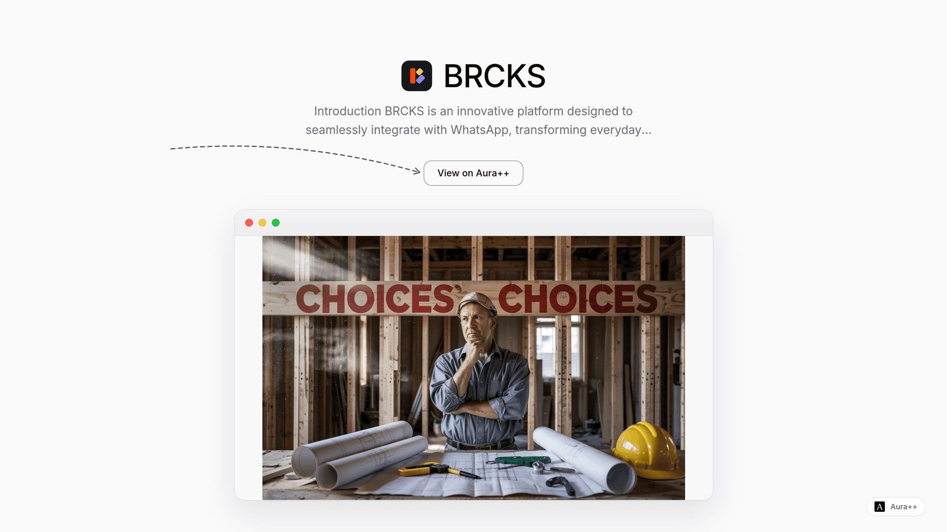 Launch Kit Arrow Hero template example for BRCKS